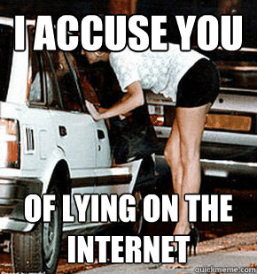 i accuse you of lying on the internet - FB karma whore
