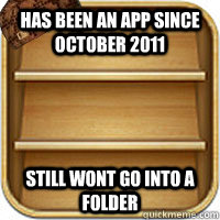 has been an app since october 2011 still wont go into a fold -