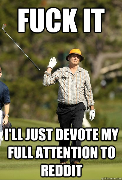 fuck it ill just devote my full attention to reddit - Fuck It