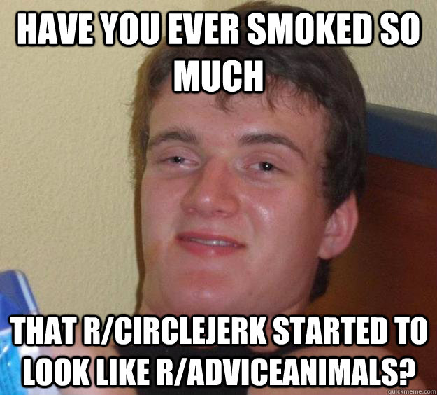 have you ever smoked so much that rcirclejerk started to lo - 10 Guy