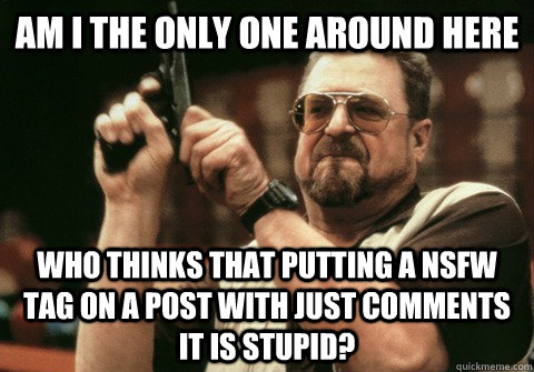 am i the only one around here who thinks that putting a nsfw - Am I the only one