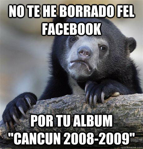 no te he borrado fel facebook por tu album cancun 20082009 - Confession Bear