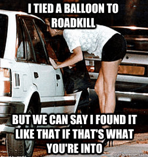 i tied a balloon to roadkill but we can say i found it like - Karma Whore