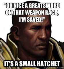 oh nice a greatsword on that weapon rack im saved its - Diablo 3 Logic