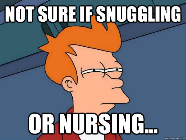 not sure if snuggling or nursing - Futurama Fry