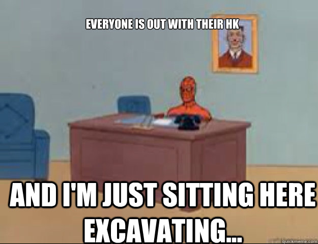 everyone is out with their hk and im just sitting here exca - masterbating spider man