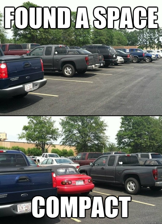found a space compact - Looking For Parking