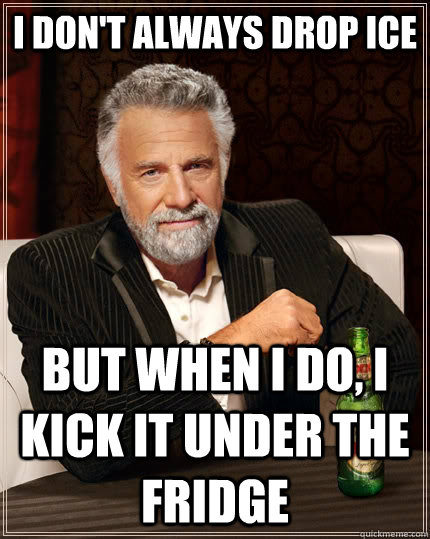 i dont always drop ice but when i do i kick it under the f - The Most Interesting Man In The World