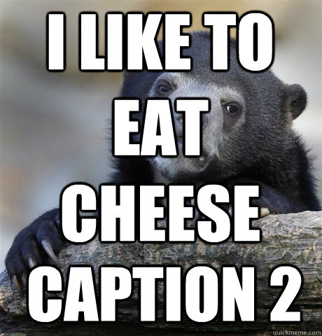 i like to eat cheese caption 2 - Confession Bear