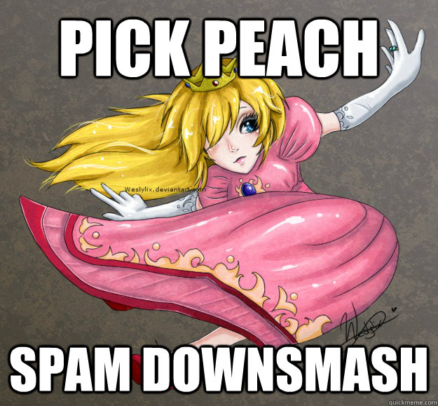 pick peach spam downsmash - How to play peach