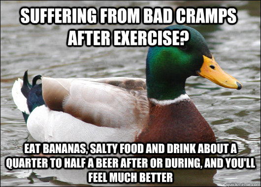 suffering from bad cramps after exercise eat bananas salty - Actual Advice Mallard