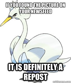 if you found the picture on your newsfeed it is definitely a -