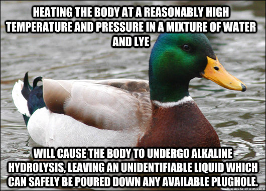 heating the body at a reasonably high temperature and pressu - Actual Advice Mallard