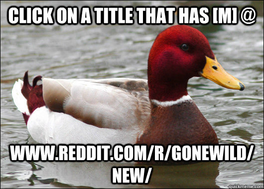 click on a title that has m wwwredditcomrgonewildne - Malicious Advice Mallard