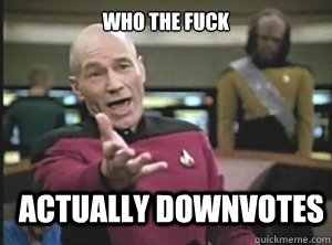 who the fuck actually downvotes - Annoyed Picard