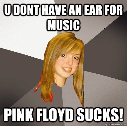 u dont have an ear for music pink floyd sucks - Musically Oblivious 8th Grader