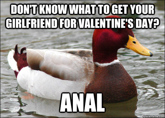 dont know what to get your girlfriend for valentines day - Malicious Advice Mallard