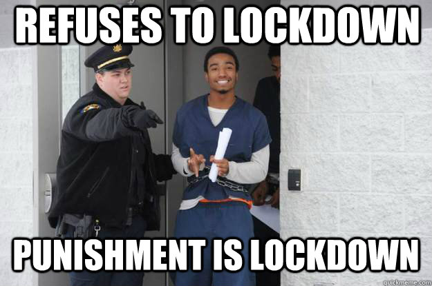 refuses to lockdown punishment is lockdown - Ridiculously Photogenic Prisoner
