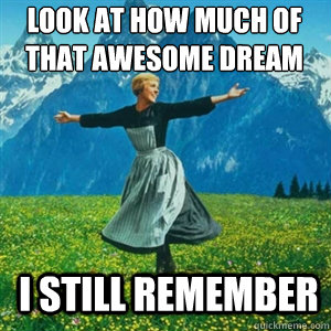 look at how much of that awesome dream i still remember - And look at all the fucks I give