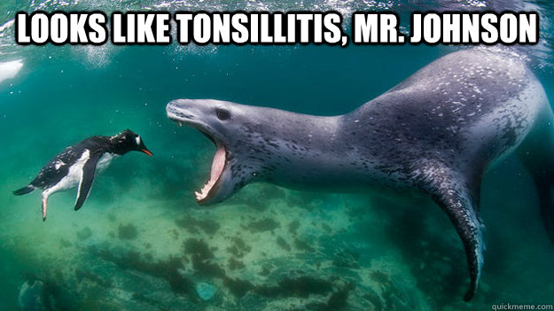 looks like tonsillitis mr johnson - Dr. Penguin M.D.