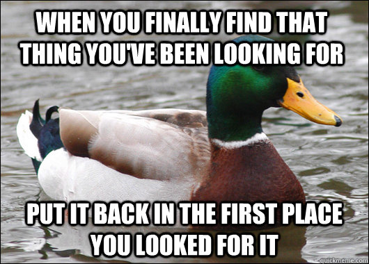 when you finally find that thing youve been looking for put - Actual Advice Mallard