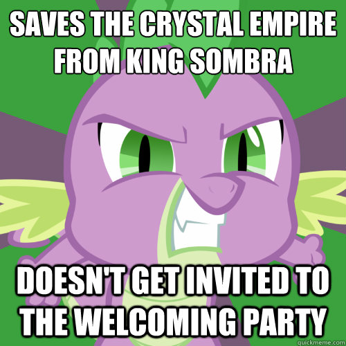 saves the crystal empire from king sombra doesnt get invit - Insanity Spike