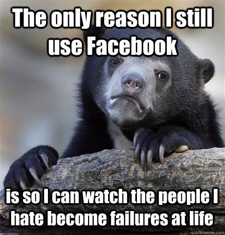 the only reason i still use facebook is so i can watch the p - Confession Bear