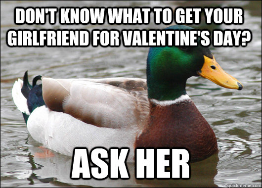 dont know what to get your girlfriend for valentines day - Actual Advice Mallard
