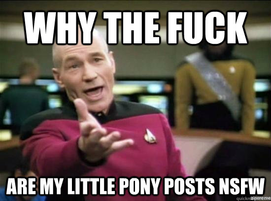 why the fuck are my little pony posts nsfw - why the fuck picard