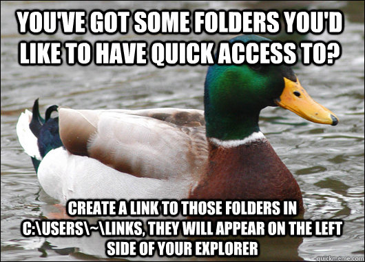 youve got some folders youd like to have quick access to - Actual Advice Mallard