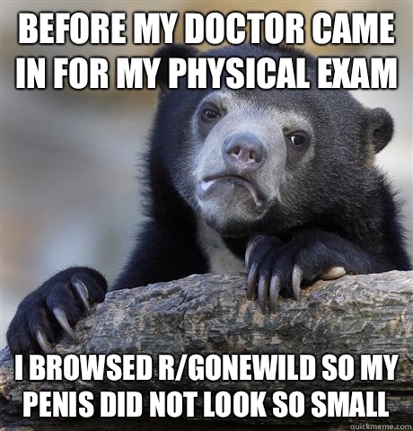 Before my doctor came in for my physical exam I browsed Rgon - Confession Bear