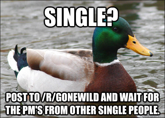 single post to rgonewild and wait for the pms from other - Actual Advice Mallard