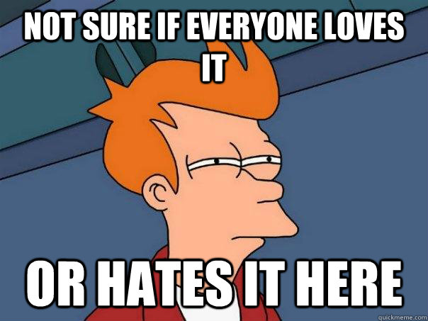not sure if everyone loves it or hates it here - Futurama Fry