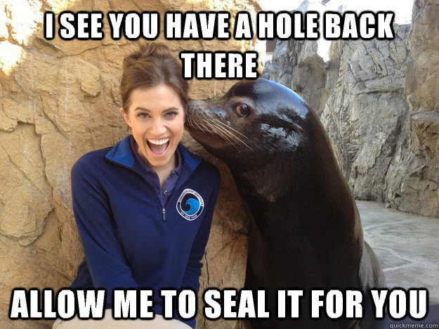 i see you have a hole back there allow me to seal it for you - Crazy Secret