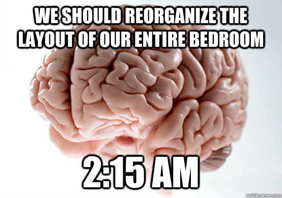 we should reorganize the layout of our entire bedroom 215 a - Scumbag brain