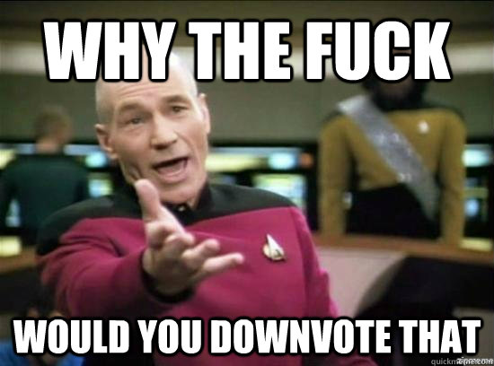 why the fuck would you downvote that - Annoyed Picard HD