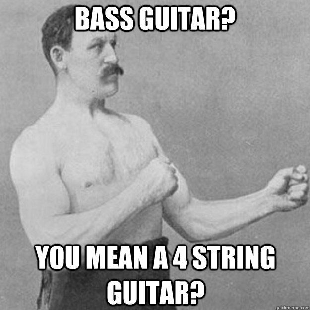 bass guitar you mean a 4 string guitar - overly manly man