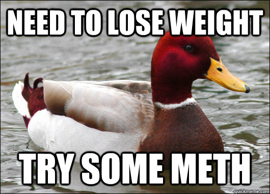 need to lose weight try some meth - Malicious Advice Mallard