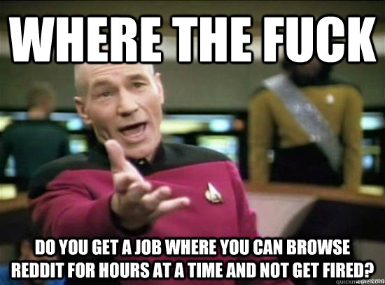 where the fuck do you get a job where you can browse reddit - Annoyed Picard HD