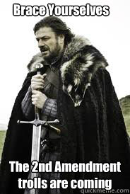 brace yourselves the 2nd amendment trolls are coming - Brace Yourselves
