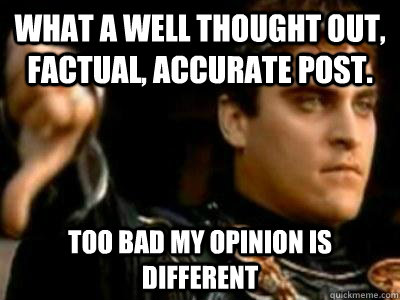 what a well thought out factual accurate post too bad my - Downvoting Roman