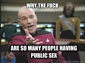 why the fuck are so many people having public sex - Annoyed Picard