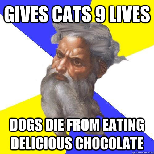 gives cats 9 lives dogs die from eating delicious chocolate - Advice God