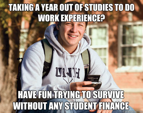 taking a year out of studies to do work experience have fun - College Freshman