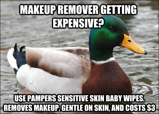 makeup remover getting expensive use pampers sensitive skin - Actual Advice Mallard