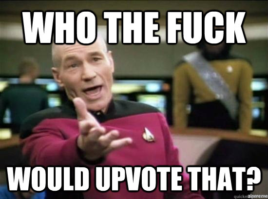 who the fuck would upvote that - Annoyed Picard HD