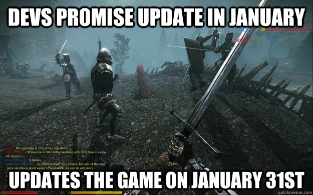 devs promise update in january updates the game on january 3 -