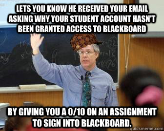 lets you know he received your email asking why your student - Scumbag Professor