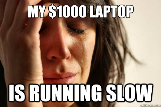 my 1000 laptop is running slow - First World Problems