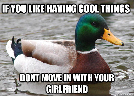 if you like having cool things dont move in with your girlfr - Actual Advice Mallard